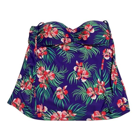 Womens Old Navy Swim Top Tropical Padded Tankini Halter Removable Straps XL NWT - Picture 2 of 11